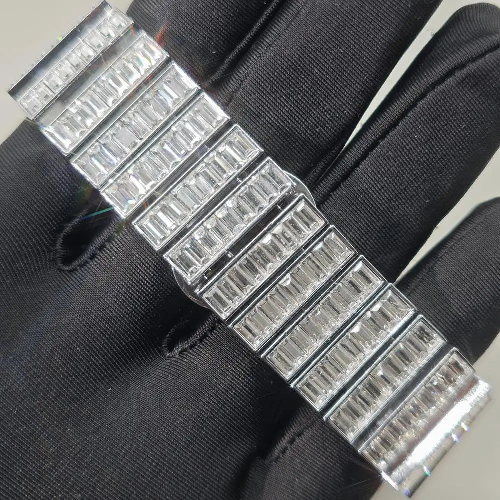 Hot Luxury Square Diamond Watch for Men Hip Hop Style Bling Bling Iced Out Wristwatch Fashion Stainless Steel Waterproof Clock - Uknowucme