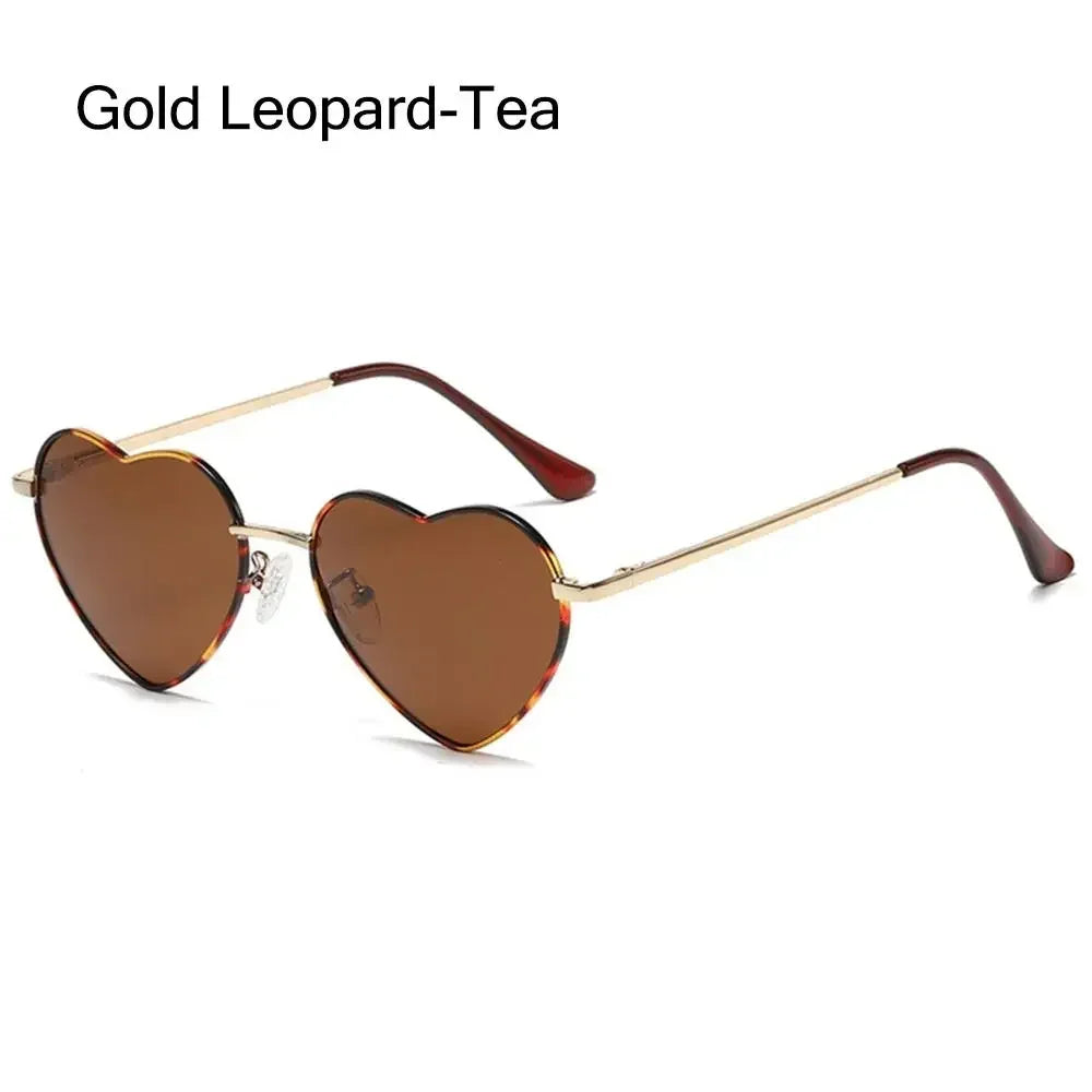 Heart-Shaped Sunglasses Heart Sun Glasses Shades Vintage 90s Glasses UV400 Protection Metal Frame Sunglasses Fancy Accessories - Uknowucme