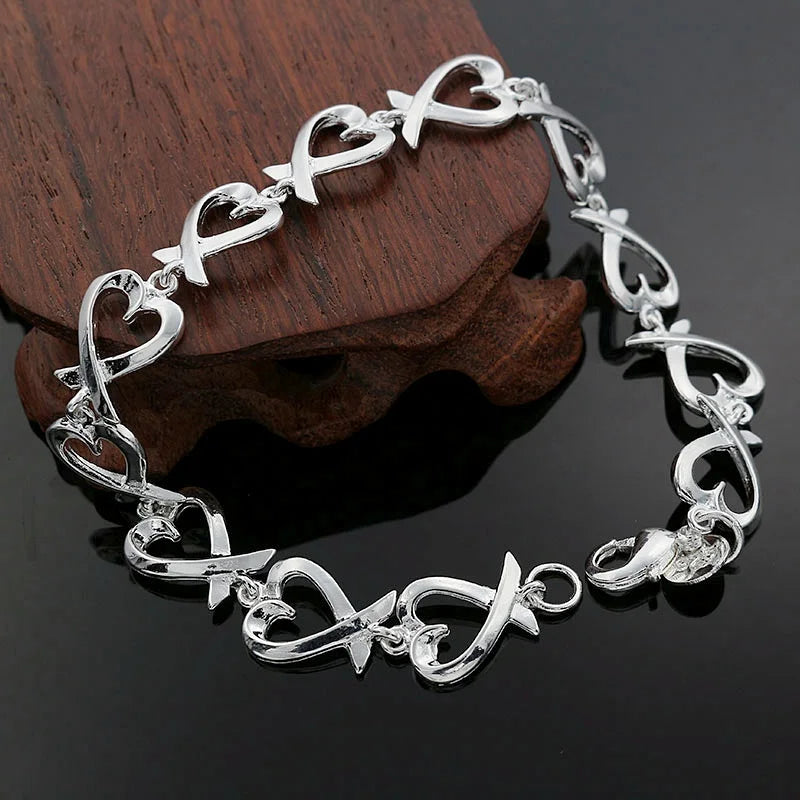 korean trend 925 sterling silver fine heart kelp fashion Bracelet for woman luxury jewelry Wedding party Christmas gifts - Uknowucme