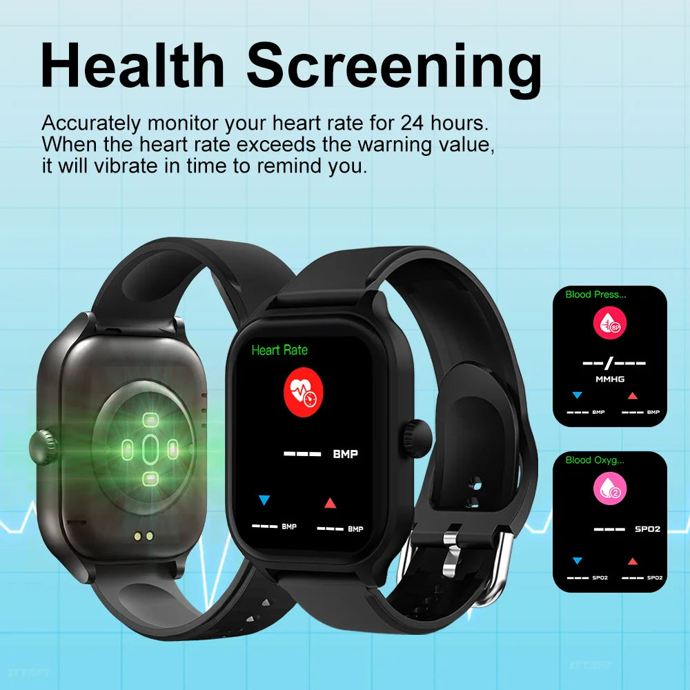 LAXASFIT Smart Watch 2.01” HD Screen Bluetooth Voice Call Multi Sport Mode Heart Rate Sleep Monitoring Smart Watch for Men Wome - Uknowucme