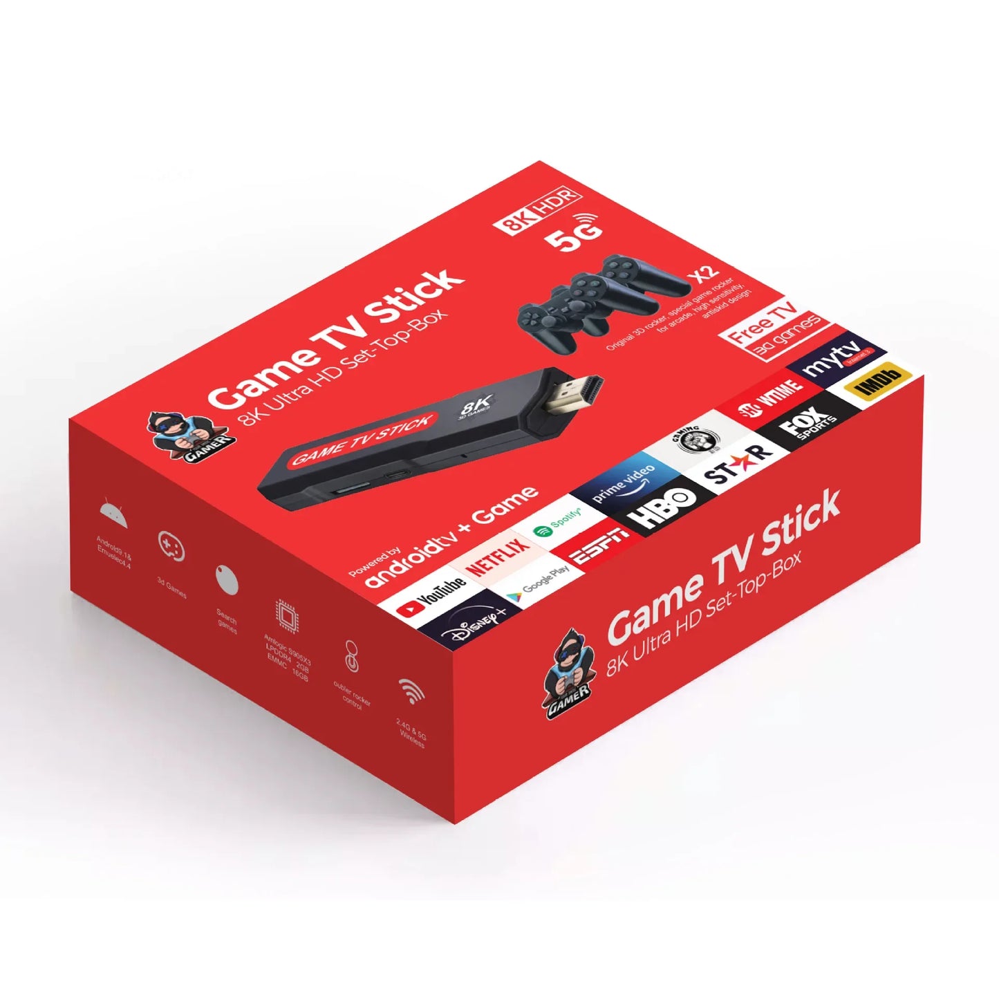 Q9 USB 2.0 Dual System Game Stick 8K Retro Video Games Console with Wireless Controller 64G TV Sticks 10000+ Games For PSP gift - Uknowucme