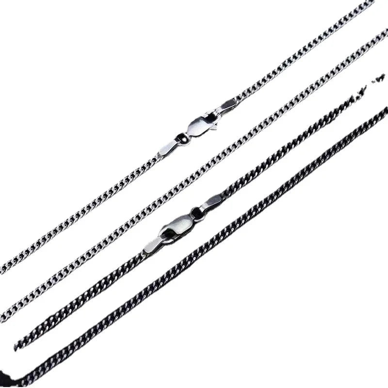 BOCAI New 100% 925 Sterling Silver Jewelry Accessories Trendy Punk Hip Hop Men's and Women's Necklaces Cuban Chain Detaj Style - Uknowucme