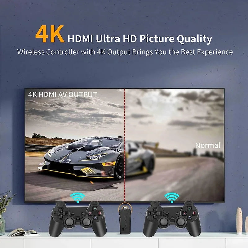Retro Console 4k 20000 Games Portable Video Game Console M8 Game Stick TV Mini Handheld Player Wireless Controller Xmas Gift - Uknowucme