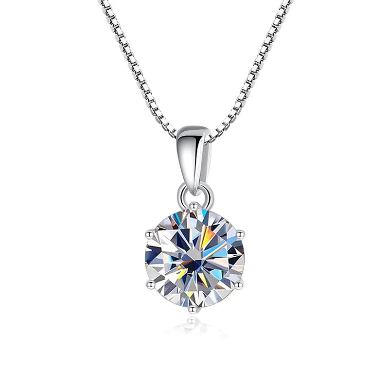 Butterflykiss 1 CT Real Moissanite Pendant Necklace For Women Top Quality 925 Sterling Silver Wedding Party Bridal Fine Jewelry - Uknowucme