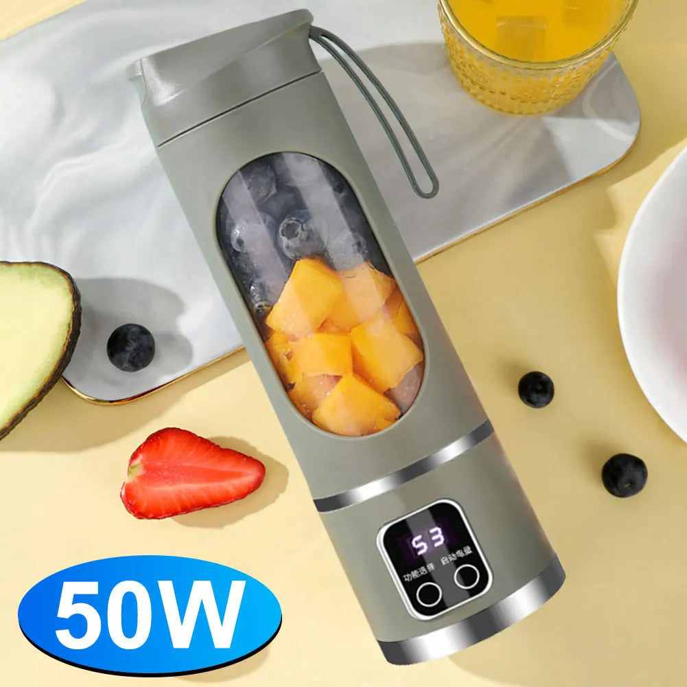 450ml Portable Juicer Juicer Bottle USB Rechargeable Electric Juicer Cup with 12 Blades 1500mAh Mini Fast Electric Blender - Uknowucme