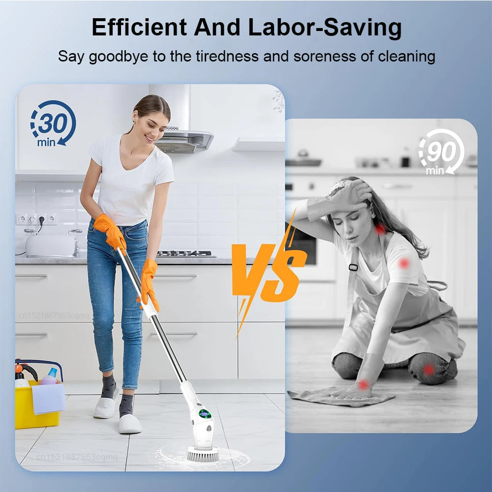 Electric Cleaning Brush Household Multifunctional Cleaning Brush 8 in 1 Wireless Cleaning Brush For Bathroom Kitchen Toilet - Uknowucme