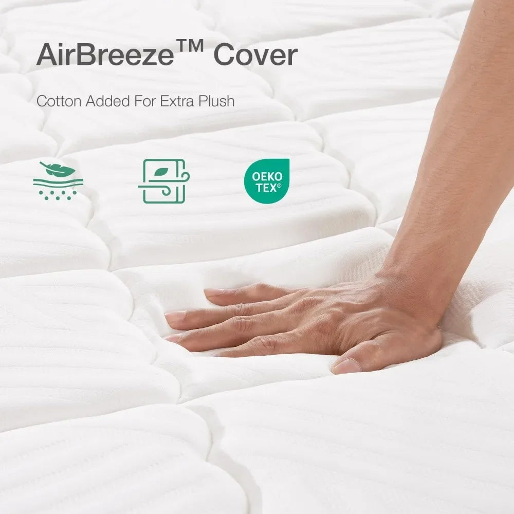 10 inch Queen Size Mattress, Hybrid Mattress Queen Size with Comfortable Foam & Individually Pocket Spring,Queen Mattress in Box - Uknowucme