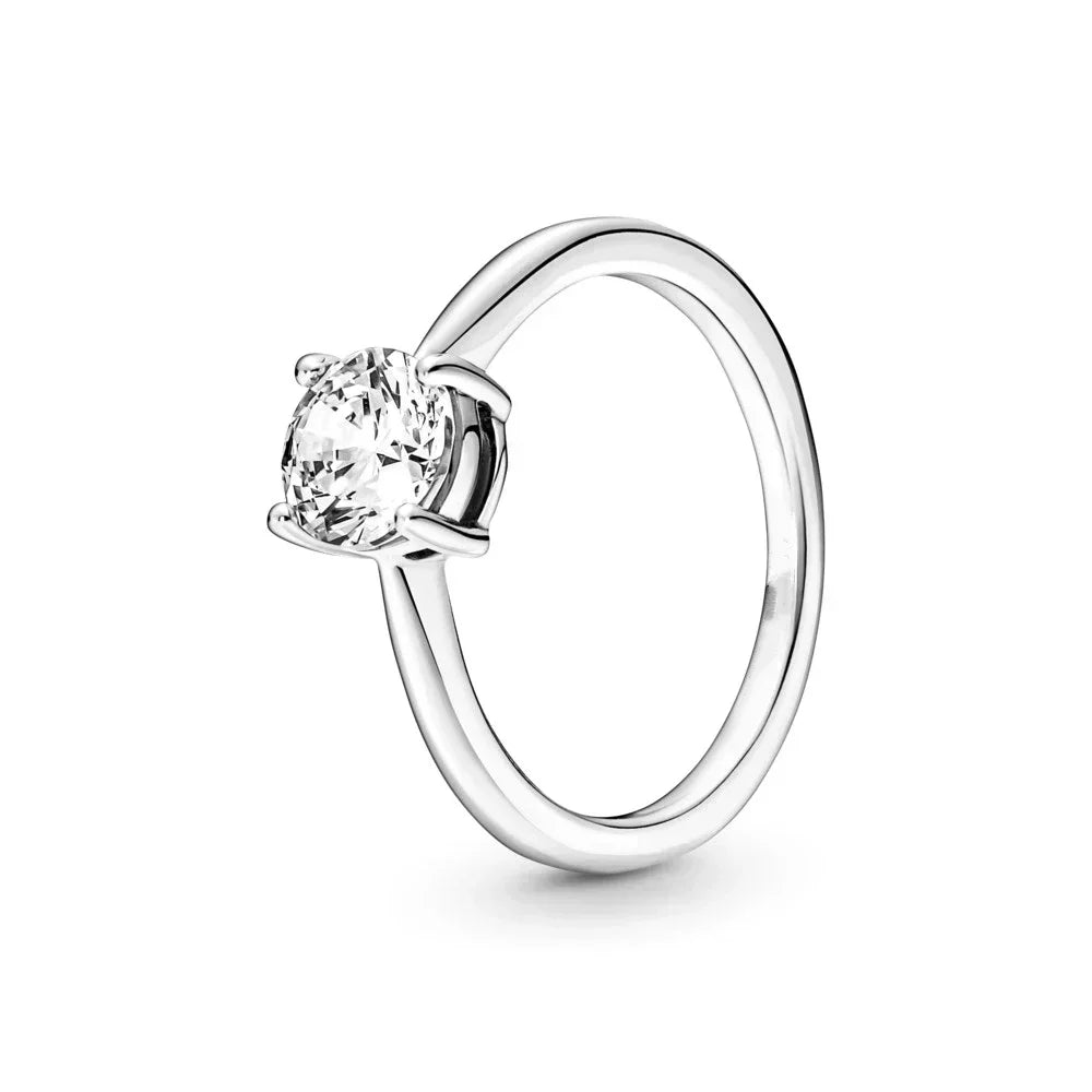 High-Quality New 925 Sterling Silver pretty Sparkling Row Eternity Ring Three Stone Vintage Ring Fit Party Woman Jewelry Gift - Uknowucme