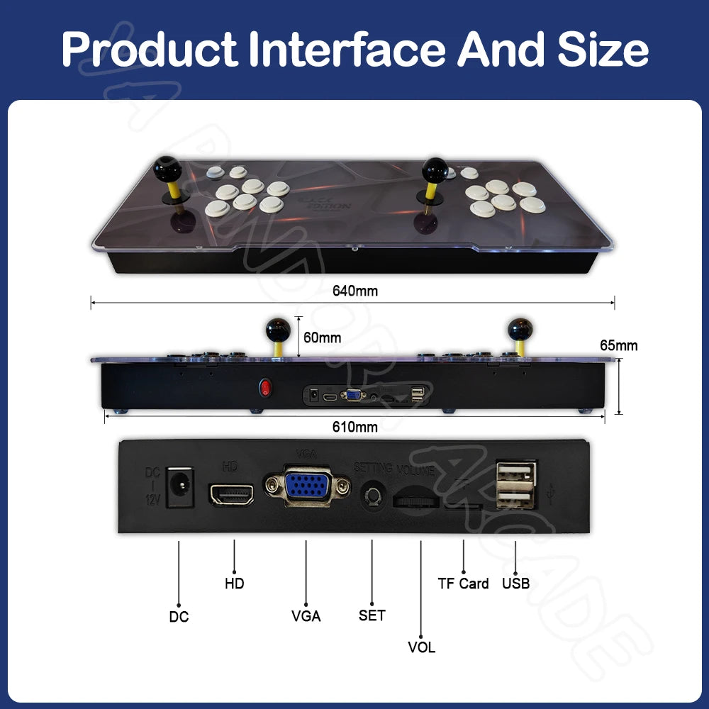 26800 in 1 Latest Pandora DX Plus Box Retro Arcade Game Machine Dual Joystick LED Light Buttons Console Suitable For Family Play - Uknowucme