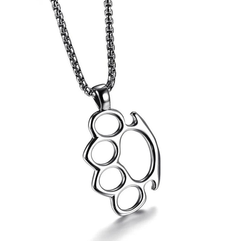 Hip-Hop Inlaid Icy Zirconia Knuckle Pendant Suitable for Men\ - Uknowucmes Domineering Trend Necklace Rock Party Jewelry Gift - Uknowucme