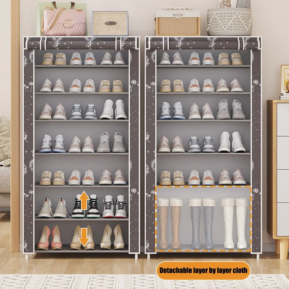 Shoe Rack Organizer Dustproof Shoe Cabinet Multilayer Minimalist Nonwoven Home Furniture Space-saving Cabinets Shoe Shelf - Uknowucme