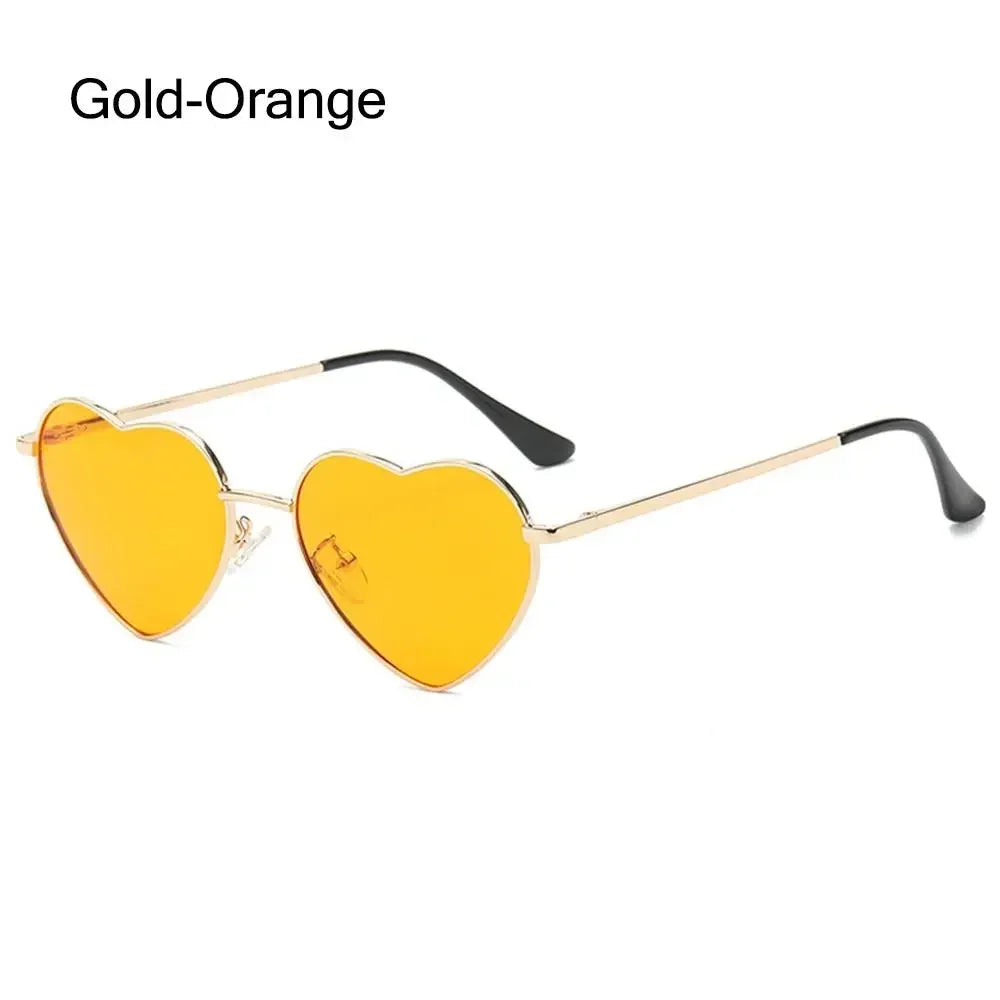 Heart-Shaped Sunglasses Heart Sun Glasses Shades Vintage 90s Glasses UV400 Protection Metal Frame Sunglasses Fancy Accessories - Uknowucme