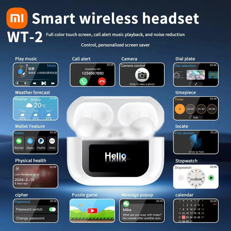 Xiaomi G4/A8 Pro/A10 Pro/V8 Wireless Headset Bluetooth Earphones Multifunctional TouchScreen Headphones Noise Cancelling Earbuds - Uknowucme