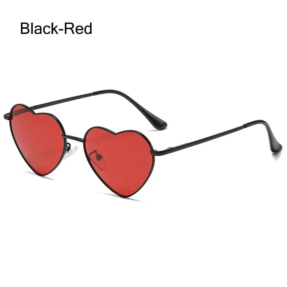 Heart-Shaped Sunglasses Heart Sun Glasses Shades Vintage 90s Glasses UV400 Protection Metal Frame Sunglasses Fancy Accessories - Uknowucme