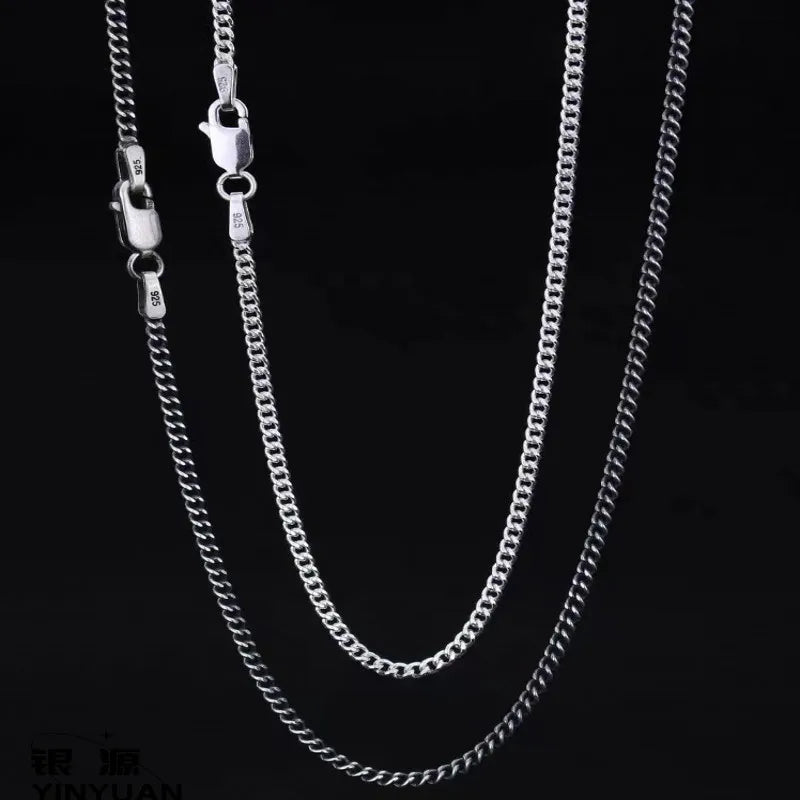 BOCAI New 100% 925 Sterling Silver Jewelry Accessories Trendy Punk Hip Hop Men's and Women's Necklaces Cuban Chain Detaj Style - Uknowucme
