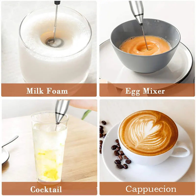 Wireless Electric Handheld Milk Frother Electric Blender With USB Electrical Mini Coffee Maker Whisk Mixer For Coffee Cappuccino - Uknowucme
