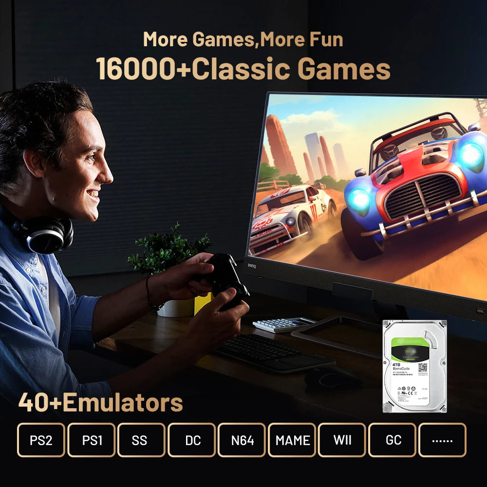 Kinhank Super Console X5 Pro Retro Game Console with 16000 Games for PS2/PS1/SS/DC/N64 with 4T HDD Plug and Play Game Player - Uknowucme