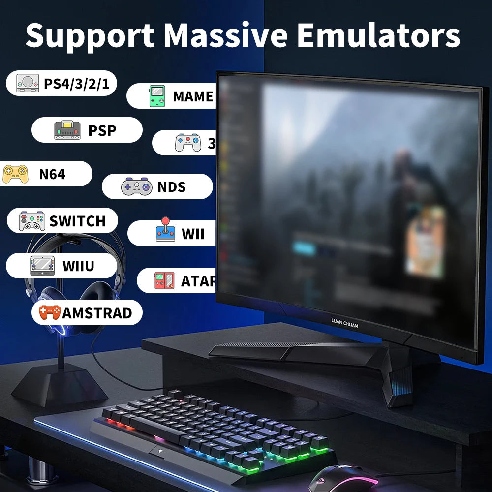 Retro Gaming HDD Retrobat&Playnite&Launchbox OS for PS4/PS3/PS2/PS1/SWITCH/N64/DC/WIIU 39 Emulators for Windows with 17000+Games - Uknowucme