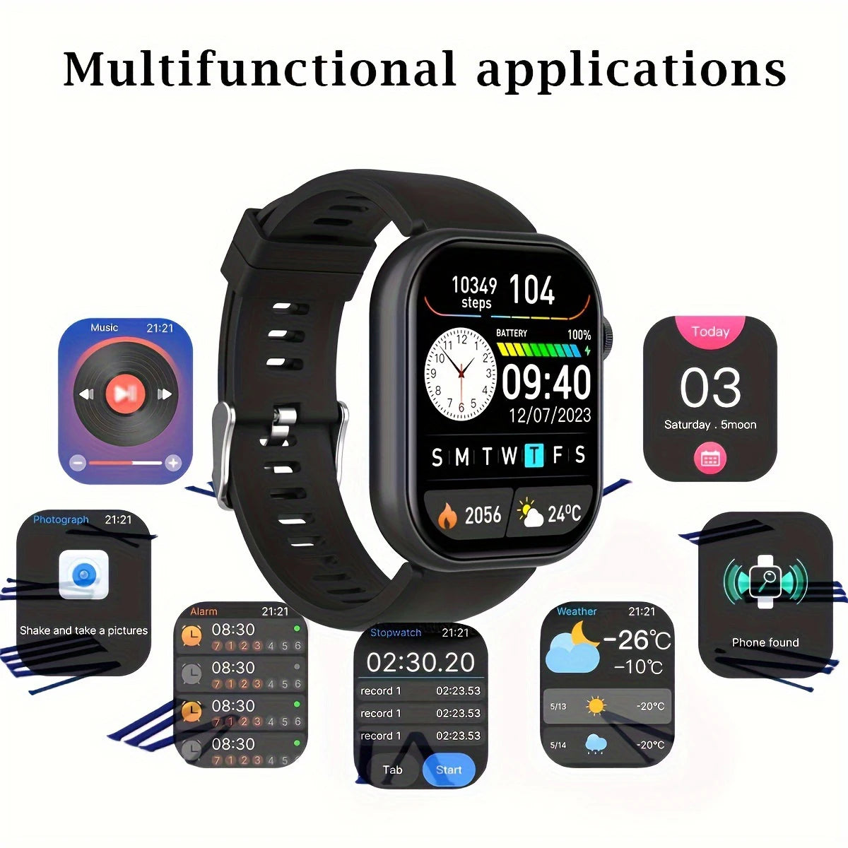 The New 2024 Smart Watch (Make/Answer Call), Full Touch Wireless Calling Smartwatch, Fitness Tracker Watch For Smartphone,For IP - Uknowucme