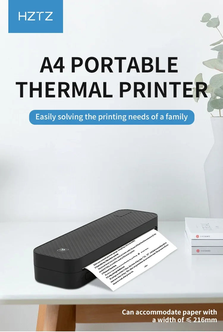 HZTZ-A4DY Thermal Printer Portable Home Printer Wireless Connection Mobile Phone Tattoo Printer - Uknowucme