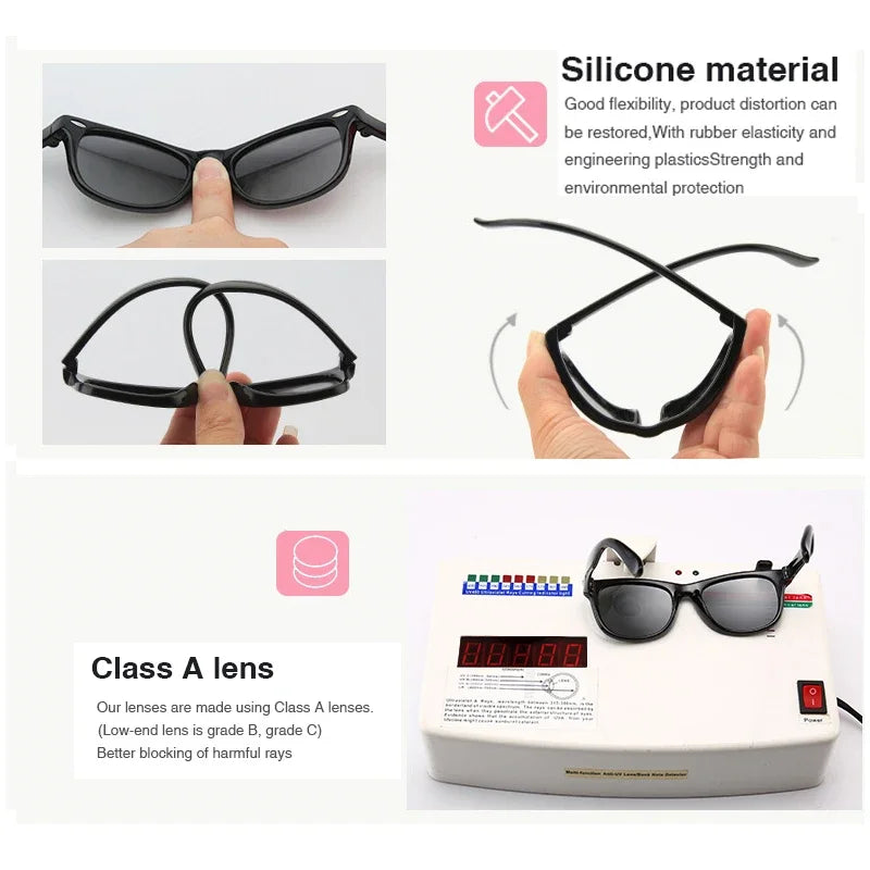 2023 Fashion Kid's First Sunglasses Round Flexible UV400 Polarized Girls Boys Silicone Sun Glasses for Ages 3-12 Years Children - Uknowucme