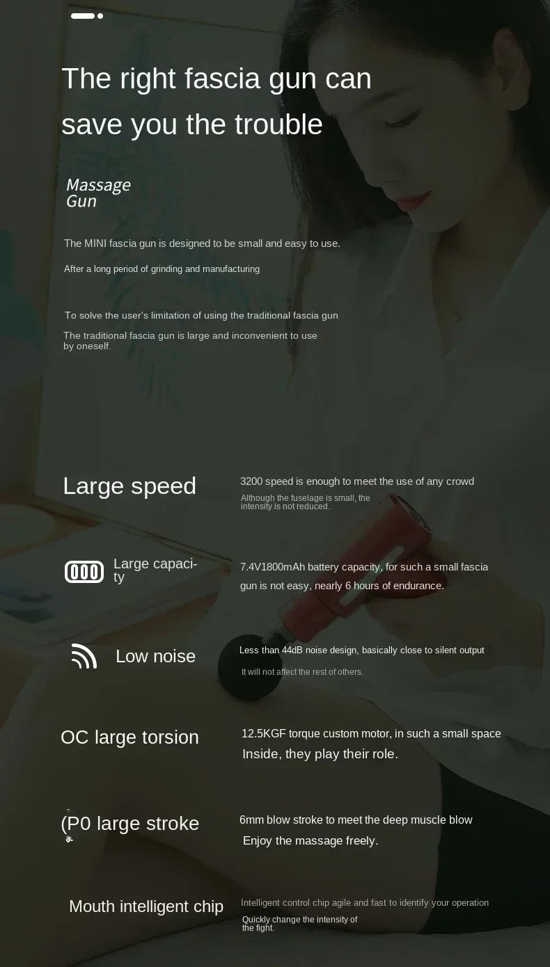 USB Mini Massage Gun Fascia Machine Muscle Relaxation Vibrating Gun Rod Massage Fitness Equipment Neck Grab Fascia Gun - Uknowucme