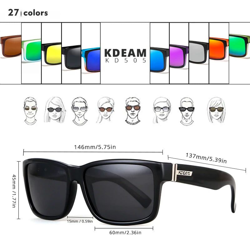 KDEAM Revamp Of Sport Men Sunglasses Polarized Shockingly Colors Sun Glasses Outdoor Driving Photochromic Sunglass With Box - Uknowucme