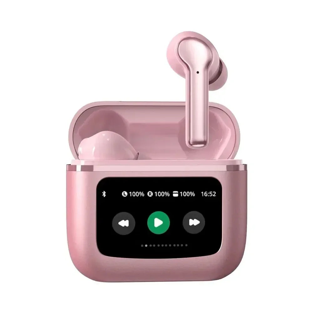 ANC Active Noise Cancellation 13 Functions Bluetooth 5.3 Wireless Headphones with LED Touchscreen TWS Android/iOS Latest Models - Uknowucme