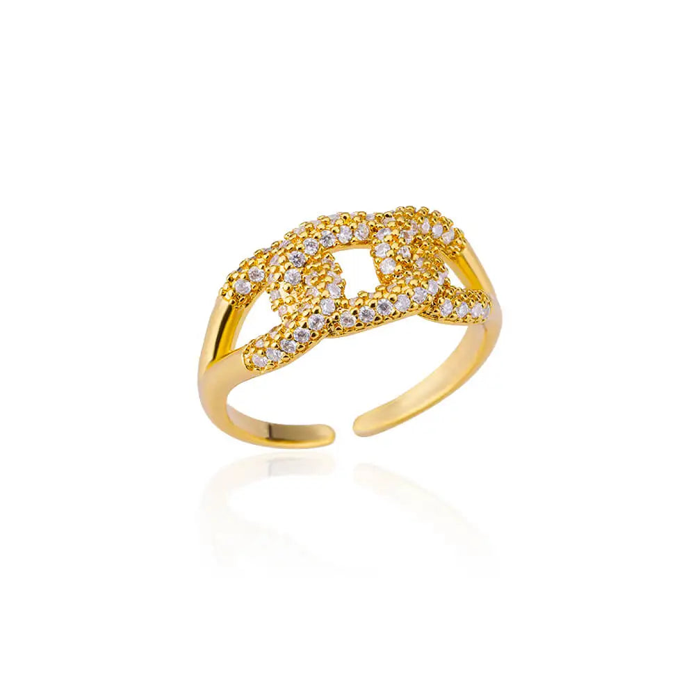 Broken Zircon Crystal Rings for Women Jewelry Accessories Body Finger Decoration Aesthetic Adjustable Couple Ring Best Gift - Uknowucme