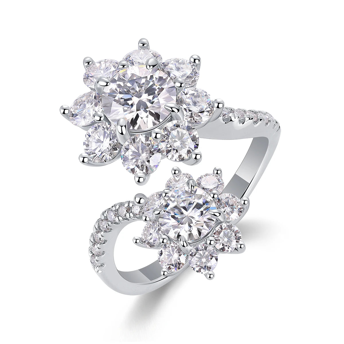 JIUZUAN Moissanite Ring, S925 Silver & 18K Gold Plating, Elegant Sparkling Design, Perfect Christmas Gift, Luxury Jewelry - Uknowucme