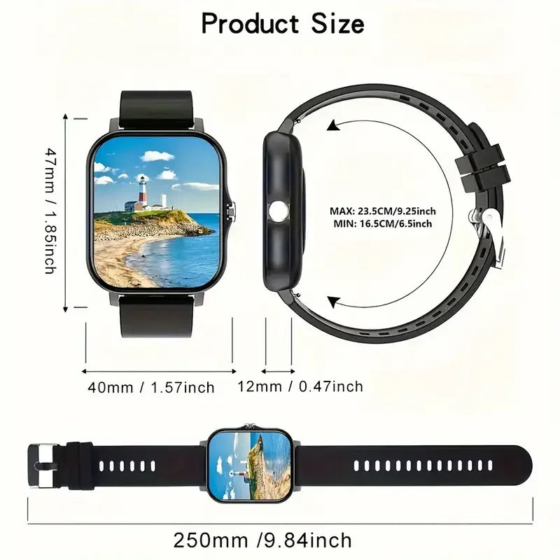 KESHUYOU 2025 Smart Watch 2.01 Inch HD Display Answer Make Call Message Preview Sport Modes DIY Dial Weather Forecast Men Women