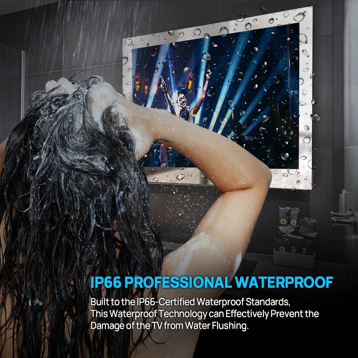 Haocrown 15.6 Inch Waterproof Bathroom TV Smart Mirror Touchscreen Android 11 Television with 5G Wi-Fi Bluetooth (8+64 GB,2023) - Uknowucme