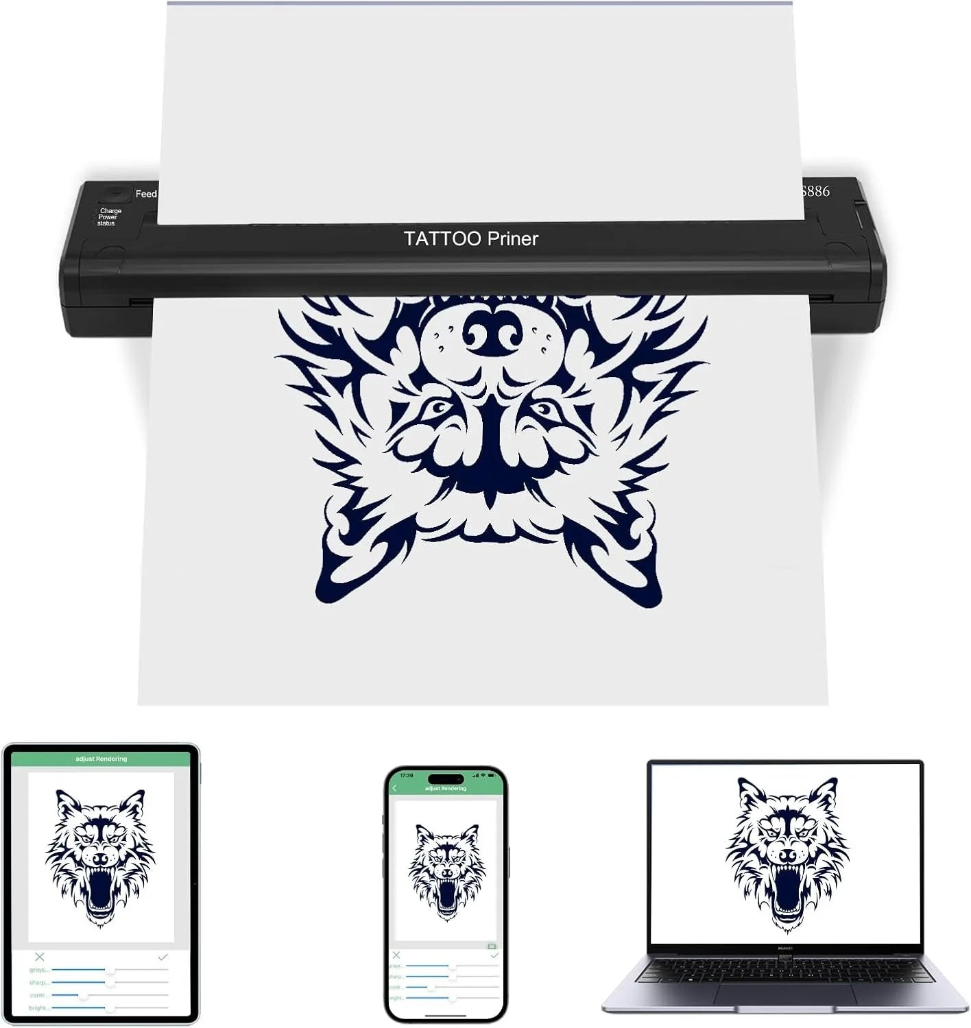 YILONG Tattoo Stencil Printer Thermal ATS886 Portable Transfe Machine for Tattoo Artists & Beginners Tattoo Supplies - Uknowucme