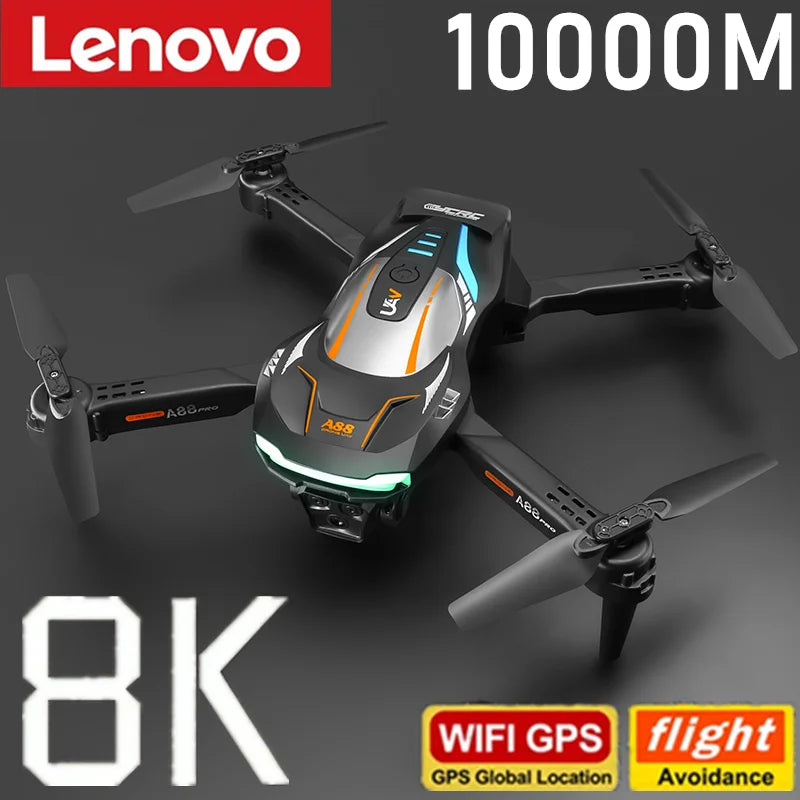 Lenovo A88 Pro Drone 8K HD Camera GPS Professional Four-way Intelligent Obstacle Avoidance Foldable Quadcopter 5G RC Toy 10000M - Uknowucme