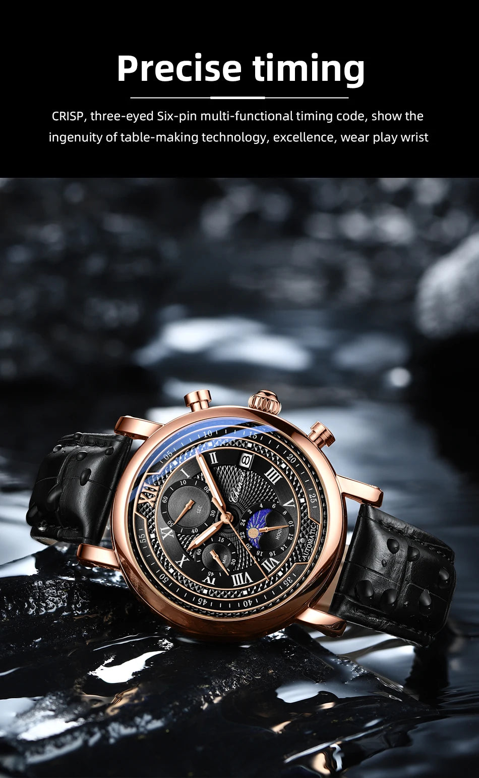 CHENXI Men Quartz Watch Luxury Sports Waterproof Chronograph Luminous Date Men’s Wrist Watch Business Leather Watches Clock - Uknowucme