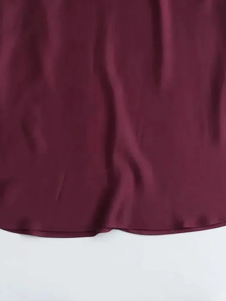 TRAF 2024 Midi Satin Dress Woman Long Dresses For Women Chic And Elegant Evening Dresses Female Party Dress - Uknowucme