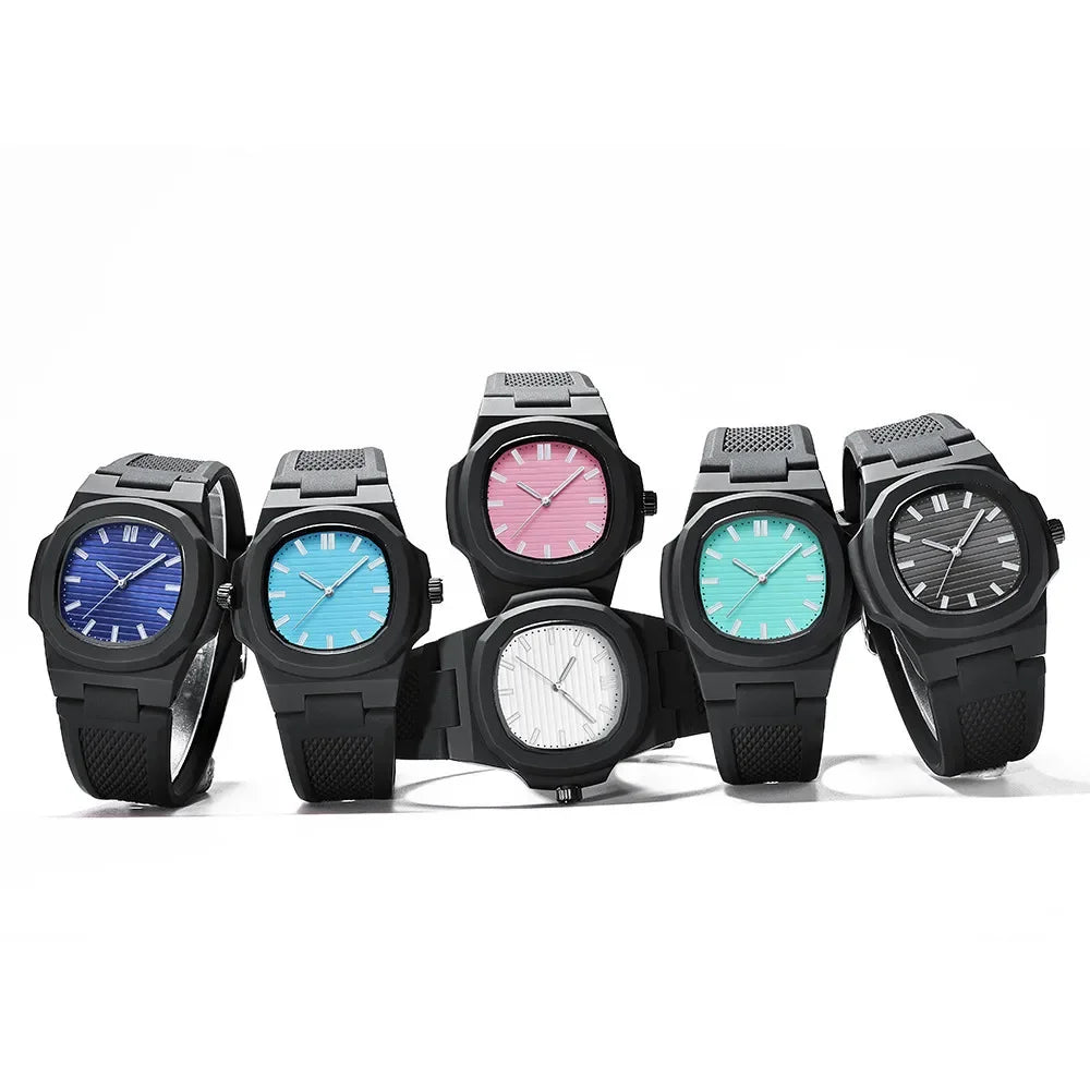 Men Women Watch Classic Orologio Simple Couple Black White Silicone Blue Reloj Quartz Wristwatch Male Man Ladies Student Clock - Uknowucme