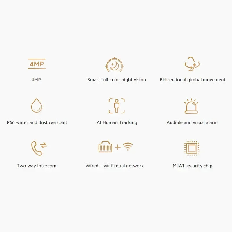 Global Version Xiaomi Outdoor Camera CW300 4MP IP66 Water and Dust Resistant AI Human Tracking Smart full-color Night Vision - Uknowucme