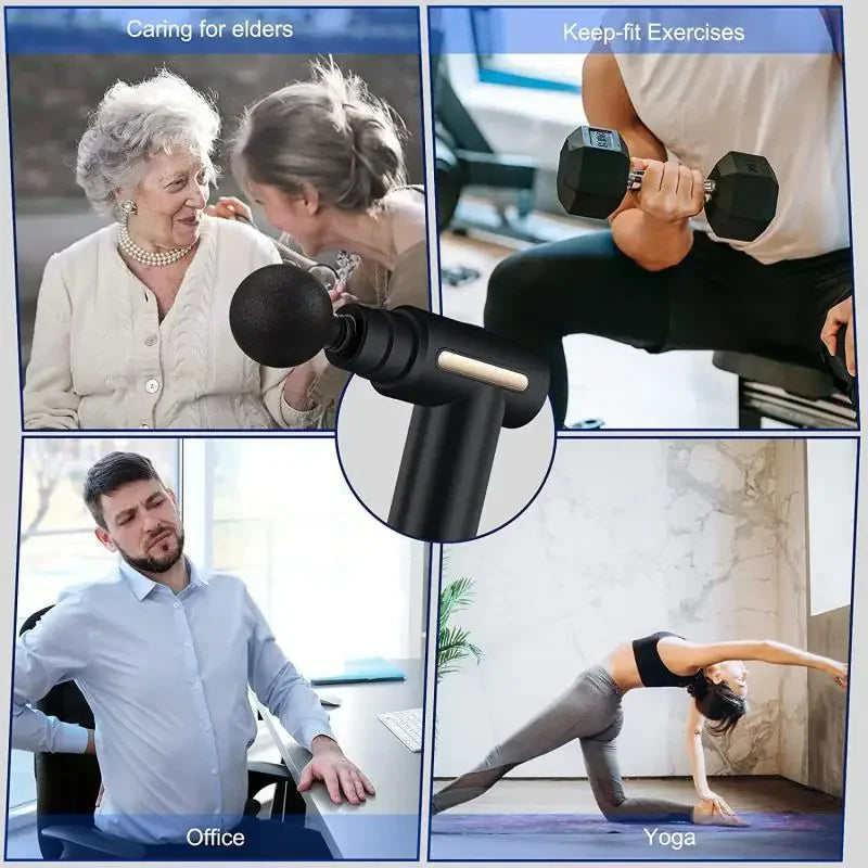 Portable Fascia Massage Gun Massager Body Deep Muscle Neck Back Deep Tissue Relaxation Vibration Massage Gun Pain Relief Fitness - Uknowucme