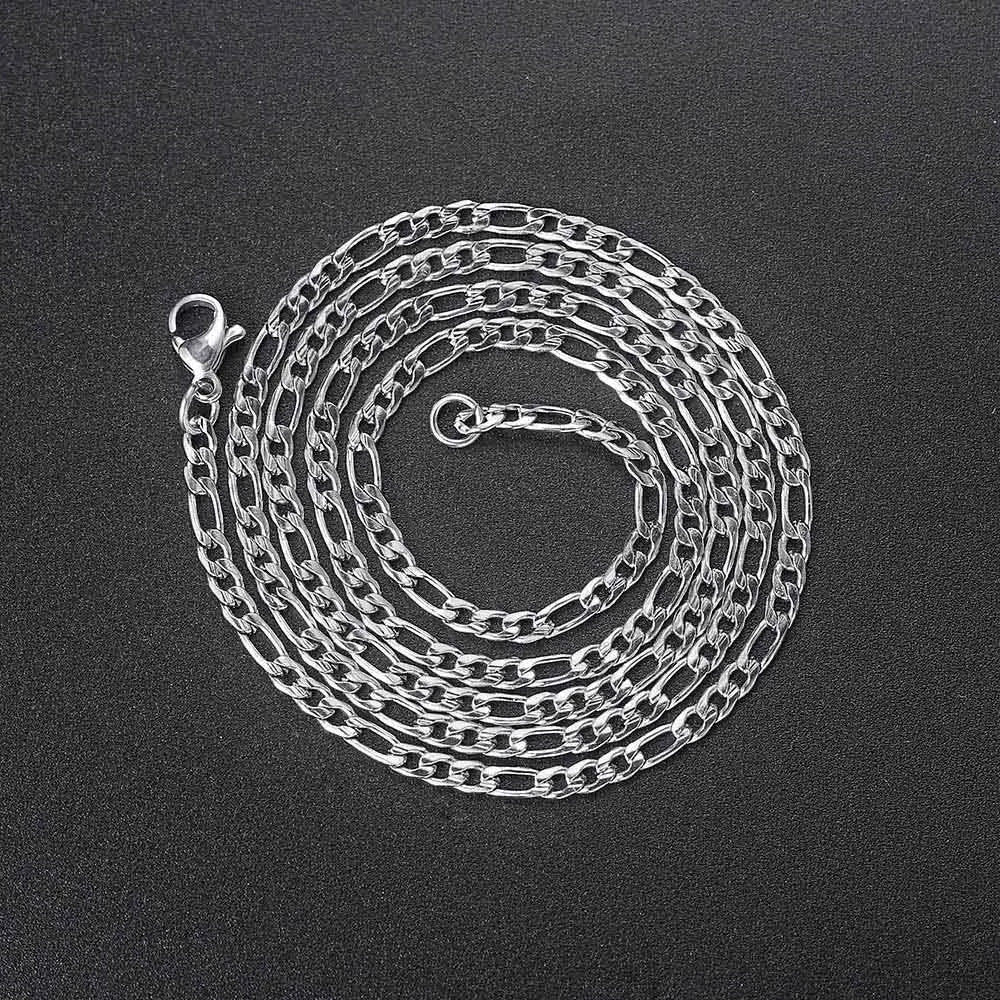Men 's Figaro Chain Necklace Stainless Steel Minimalist 3mm 60cm Gold Color Fashion New Hip Hop Jewelry Gift Collar Hombres - Uknowucme