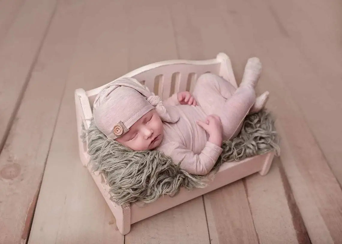 Handmade Baby Bamboo Bench Newborn Photography Props Wood Bed Infant Poses Baby Photography Prop Studio Background Props