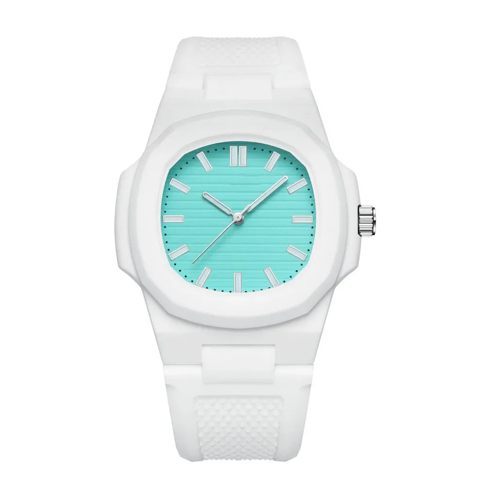 Men Women Watch Classic Orologio Simple Couple Black White Silicone Blue Reloj Quartz Wristwatch Male Man Ladies Student Clock - Uknowucme
