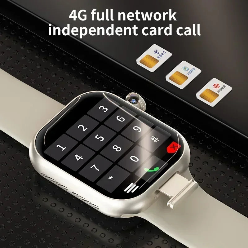 The smartwatch is equipped with an 8-megapixel rotating camera, 5G Android VP29, 256GB storage, Sim card, GPS and WIFI - Uknowucme