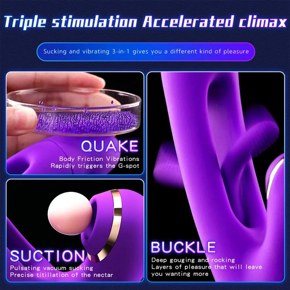 Flapping G Spot Vibrator Dildo Rabbit Adult Toy Vibration Silicone Waterproof Personal Vibrator Clitoral Nipple Anal Stimulation