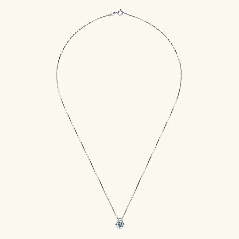 Lnngy 0.5ct-5ct Moissanite Pendant Necklace With Certificate For Women Original Real 925 Silver Chain Solitaire Drop Necklaces - Uknowucme