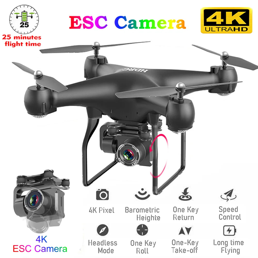 RC Drone FPV Quadcopter UAV with ESC Camera 4K HD Profesional Wide-Angle Aerial Photography Long Life Remote Control Helicopter - Uknowucme