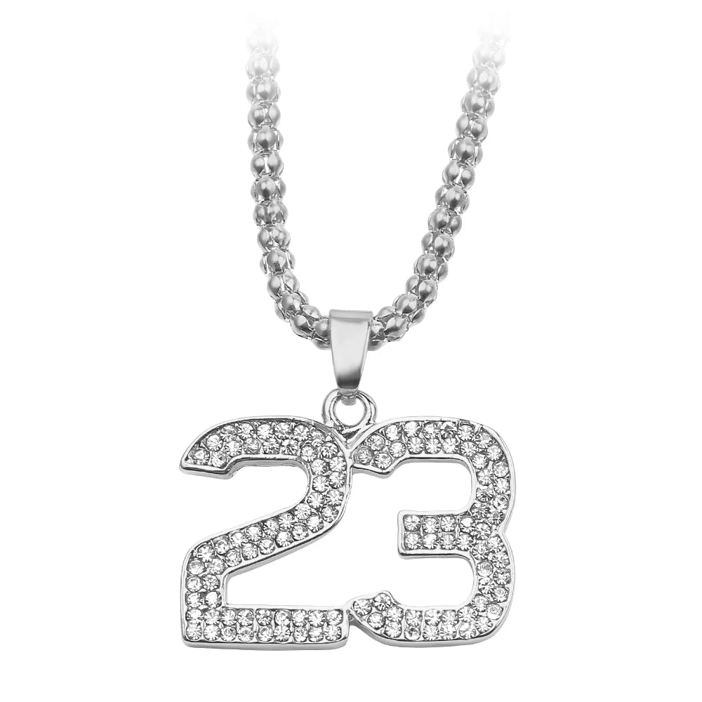 Basketball Hoop Pendant Necklace Basketball Legend Number 23 Drop Necklace Men Hip Hop Rock Neck Chain Jewelry Accessories - Uknowucme