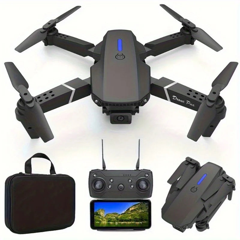 E88 Drone with Dual 4K HD Cameras, Wi-Fi, USB Charging, 1181.1inch Max Altitude, 3m/s Speed, One-Click Return, No GPS,4k drone