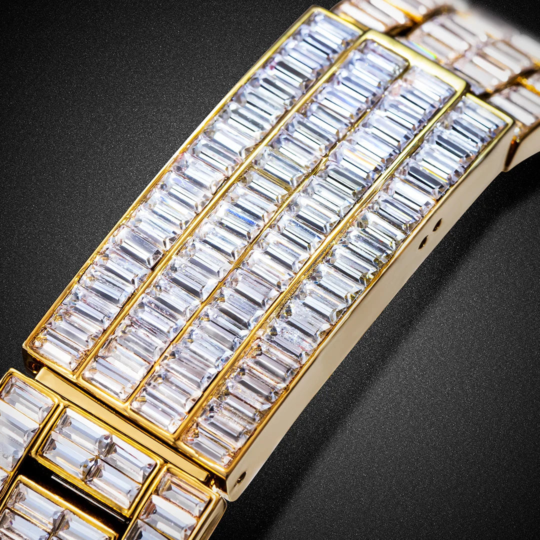 MISSFOX Hip Hop Men Watch Luxury Ice Out Fully Diamond Rose Gold Watches Fashion Stainless Steel Waterproof Male Clock Gift 2022 - Uknowucme
