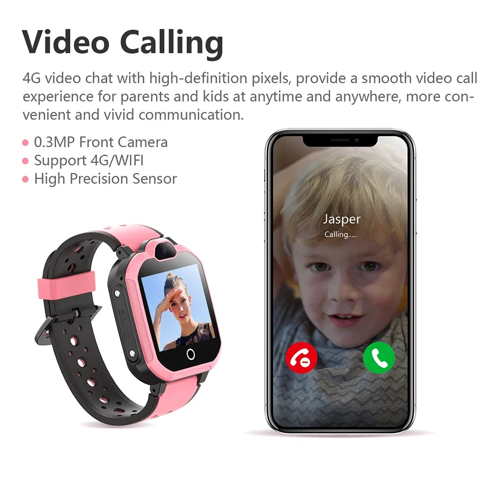 New Arrival Kids smart watch gps 4g SIM card for child girl boy smartwatch phone kid with wifi . support video call - Uknowucme